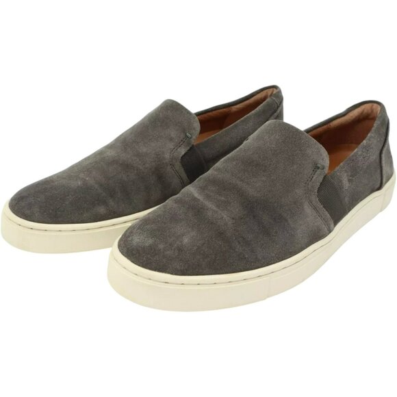 Frye Ivy Slip On Suede Sneakers, Leather Lining, Elastic Gore - Grey - 8 - Picture 1 of 11